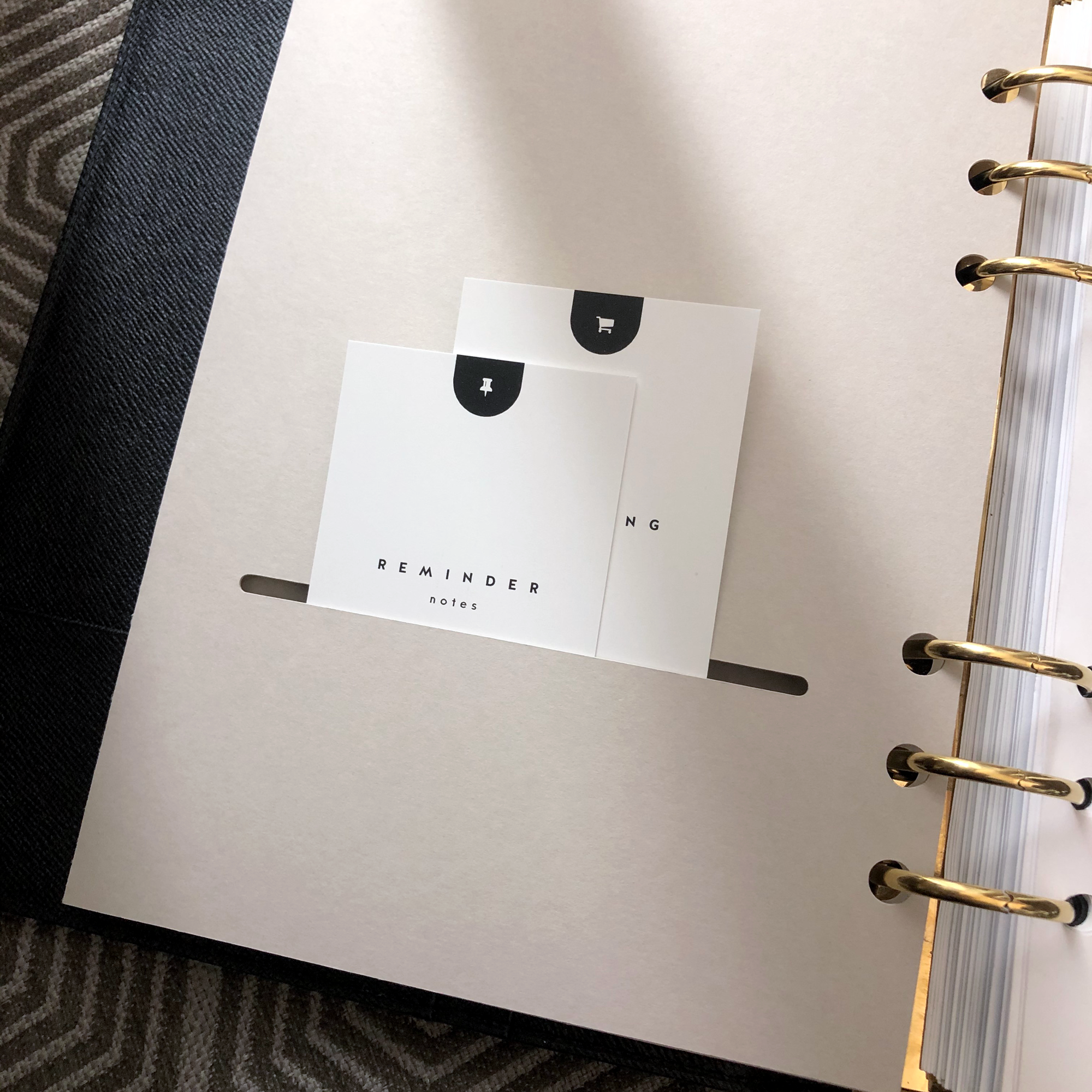 Grey beige planner folder inside Louis Vuitton Epi GM A5 Size Agenda