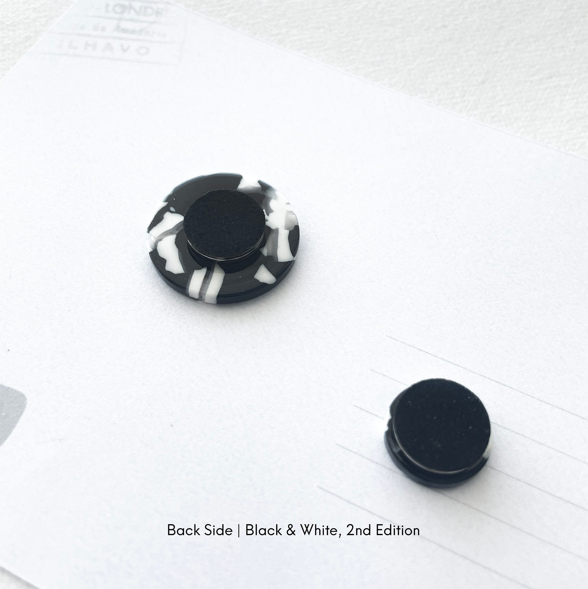 Back side of Tortoise Planner Magnet Clips in Black and White (2nd Edition)