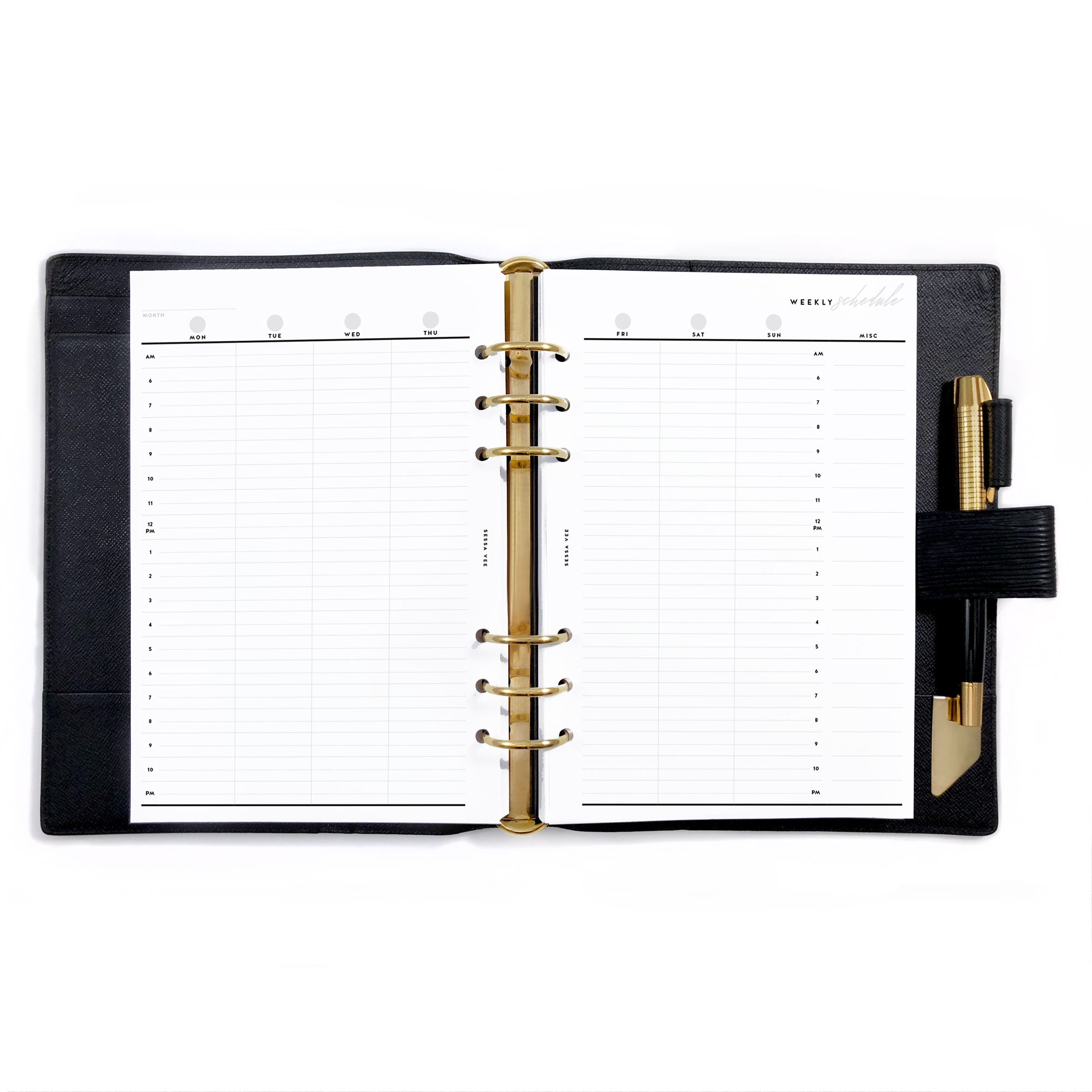 2024 WEEKLY Planner Insert Dated WO2P Vertical Hourly