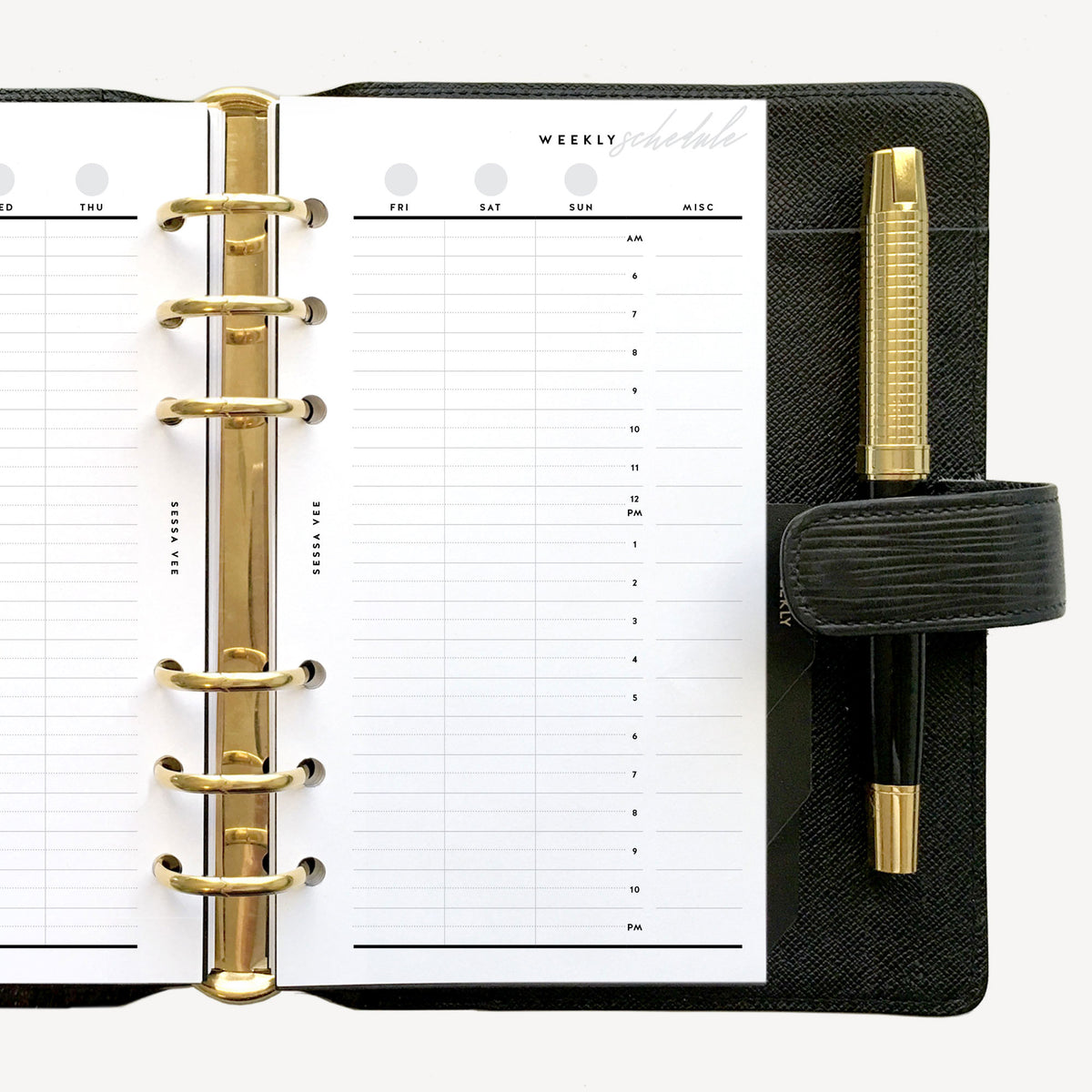 Weekly Schedule Wo2P - Personal Size - Planner Inserts – Sessa Vee