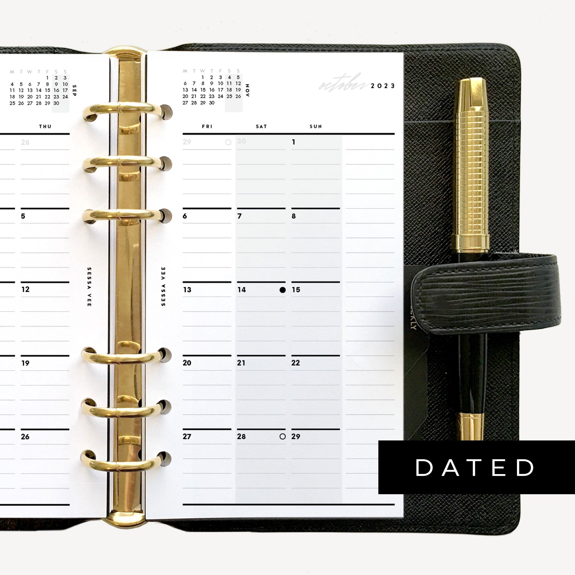 2023-2024 Monthly Planner Refill for A5 Binder, 15 Months from